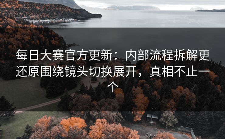 每日大赛官方更新：内部流程拆解更还原围绕镜头切换展开，真相不止一个